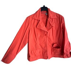 Chico’s Orange Light Weight Cotton Blazer Chico’s Size 3 (16-18)
